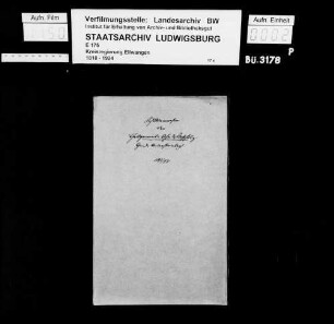 Schuldenwesen der Teilgemeinden Untersteinbach, Ohn- und Floßholz und Vorderespig, Gesamtgemeinde Untersteinbach