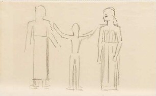 Skizze von drei Figuren (Entwurf zu "Die Eumeniden")
