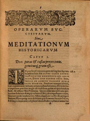 Operae horarum succisivarum, sive meditationes historicae ...