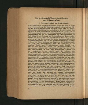 1. Wohnungswirtschaft und Kreditwirtschaft