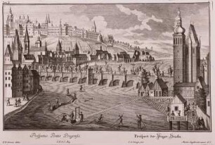 Prag "Prospect der Prager Brücken" : Tschechien, Prag, Stich 17./18. Jh.