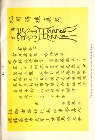 Fig. 79. Talisman pour un malade né l'année Yng, du Tigre