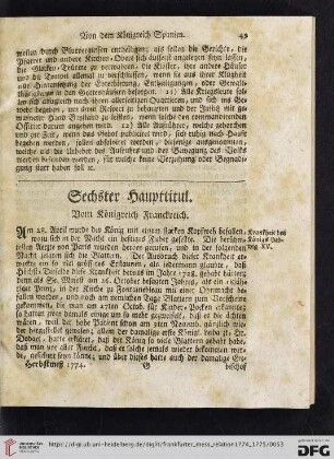 Sechster Haupttitul. Vom Königreich Franckreich