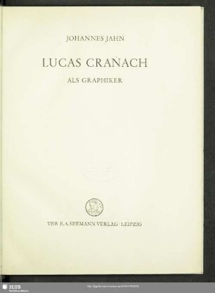 Lucas Cranach als Graphiker