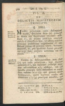Tit. L. De Delictis Ministrorum Principis