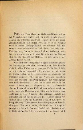 Ueber congenitalen Verschluss der grossen Gallengänge ...