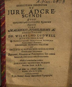Exercitium Iuridicum De Iure Adcrescendi