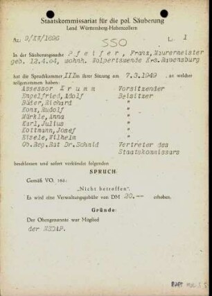 Pfeifer, Franz