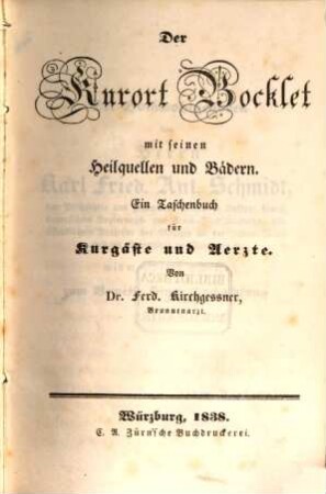 Der Kurort Bocklet mit seinen Heilquellen und Bädern