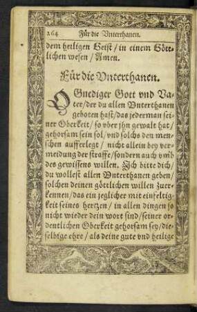 Für die Unterthanen.