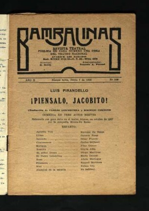 ¡Piensalo, Jacobito! : comedia en tres actos breves