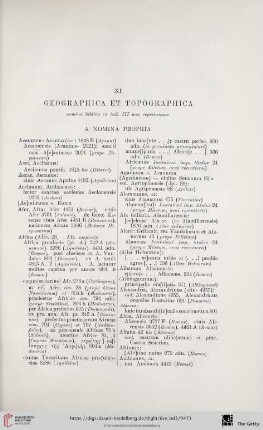XI. Geographica et topographica