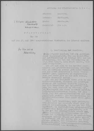 Kohlberg: Pfarrbericht 1946