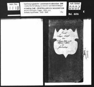 Lager- und Kanonsbuch über die verkauften Kammergüter zu Forchtenberg (Schäferei).