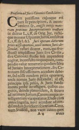 Praefatio Juris Canonici Candidatos