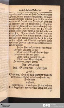 Bey Erklärung des Siebenden Gebothes.
