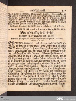 Vier und fünffzigste Gespräch, am zwanzigsten Sonntag nach Trinitatis.