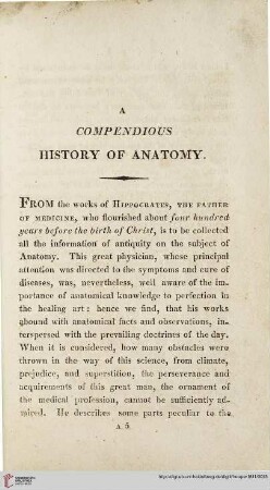 A compendious history of anatomy
