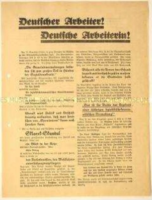 Programmatischer Wahlaufruf der Deutschnationalen Volkspartei anlässlich der Preußischen Gemeindewahlen im November 1929