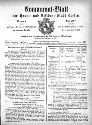 1870,20: No. 20, 15. Mai 1870