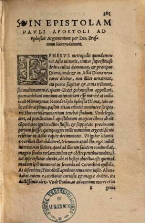 Tomvs II Paraphraseon Des. Erasmi Roterodami : In omneis epistolas Apostolicas atq; Canonicas, uigilantißima cura emendatus, [2.]