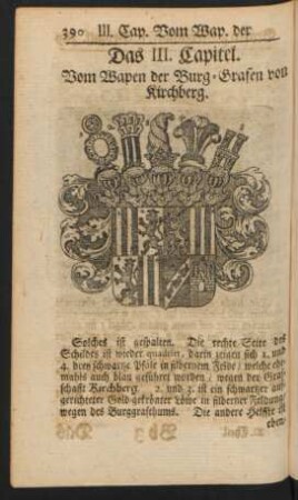 Das III. Capitel. Vom Wapen der Burg-Grafen von Kirchberg