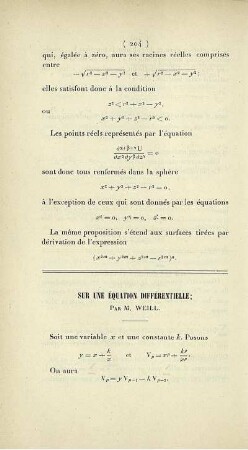 Sur une équation différentielle.