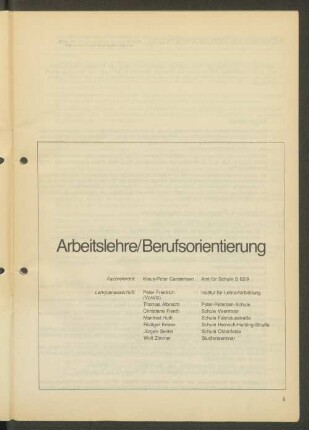 Arbeitslehre/Berufsorientierung