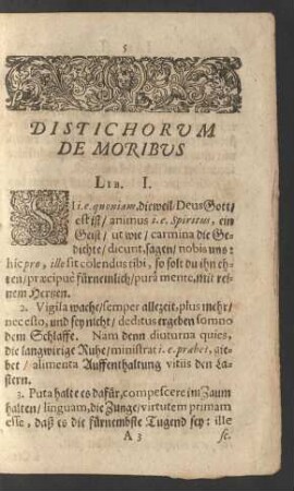 Distichorum De Moribus