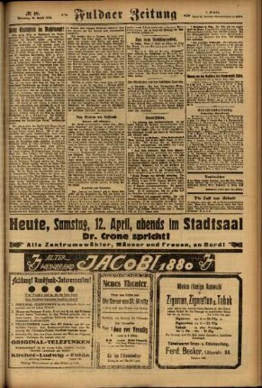 Zweite Ausgabe vom Sonntag, den 13. April 1924.