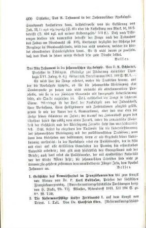 460-462 [Rezension] Balthasar, Karl, Geschichte des Armutsstreites im Franziskanerorden bis zum Konzil von Vienne