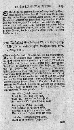 Gedichte. - Nebst: Horatius Flaccus, Quintus: Oden.