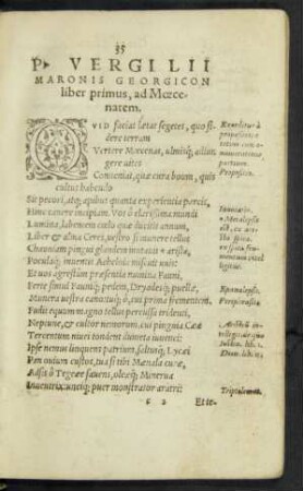 P. Vergilii Maronis Georgicon liber primus, ad Moecenatem.