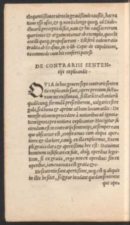 De Contrariis Sententiis explicandis.