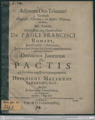 Discursus de pactis