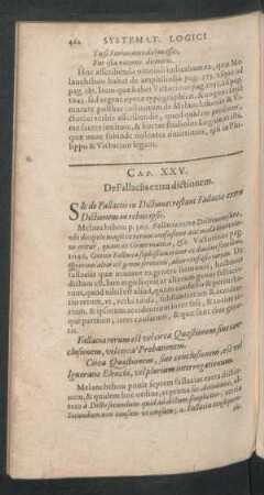Cap. XXV. De Fallaciis extra dictionem