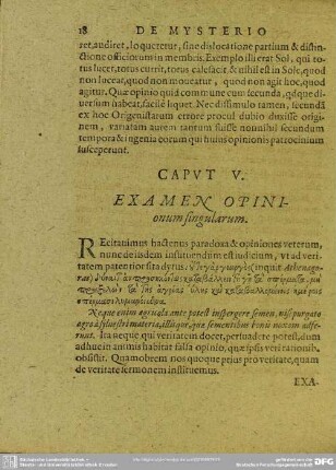 Caput V. Examen Opinionum singularum