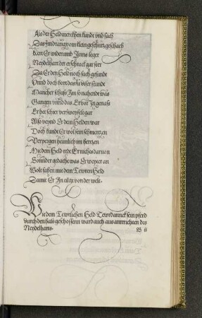 Wie dem Tewrlichen Held Tewrdannck sein pferd durch den hals geschossen ward auch aus annrichten des Neydelharts