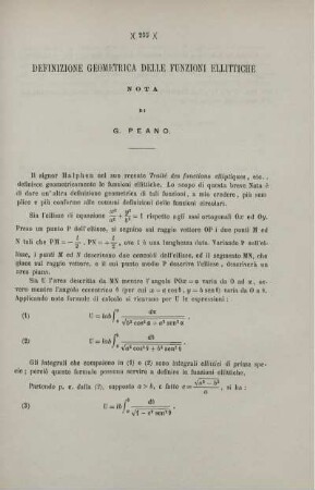 Definizione geometrica delle funzioni ellittiche.