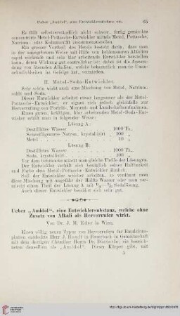 Ueber "Amidol", eine Entwicklersubstanz, welche ohne Zusatz von Alkali als Hervorrufer wirkt