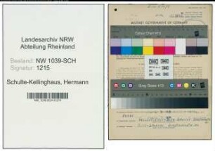 Entnazifizierung Hermann Schulte-Kellinghaus , geb. 21.11.1904 (Gastwirt)