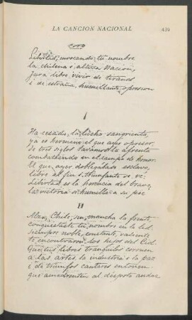 [Manuscrito de Canción Nacional Chilena]