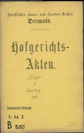 Börger, Arnd zu Alverdissen gegen Arnd Homberg zu Alverdissen - Schuldforderung