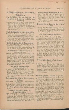 B. Wissenschaftliche u. Kunstvereine, Anstalten [et]c.