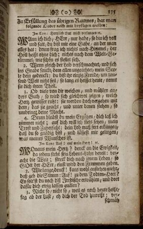 Zu Erfüllung des übrigen Raumes, hat man folgende Lieder noch mit beyfügen wollen: