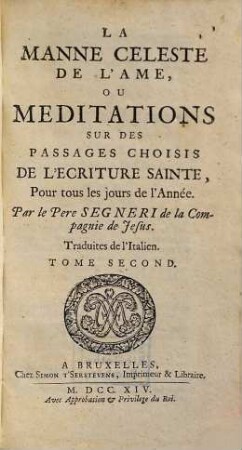 La manne celeste de l'ame, 2