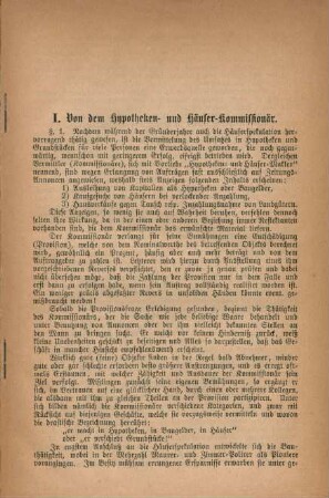 I. Von dem Hypotheken- und Häuser-Kommissionär.