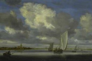 Fischer- und Segelboote unter weitem Himmel