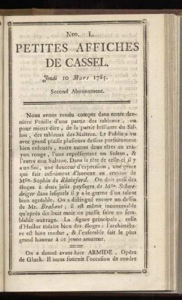 No L (Jeudi 10 Mars 1785)