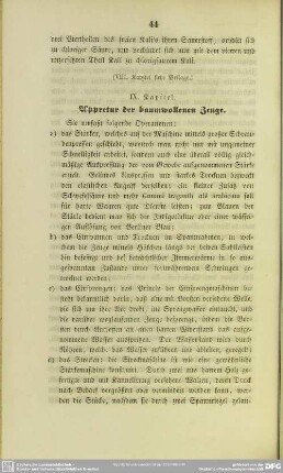 IX. Kapitel. Appretur der baumwollenen Zeuge